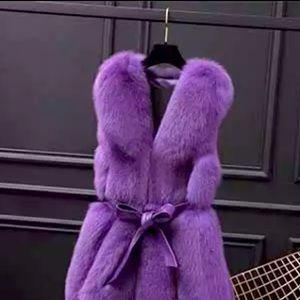 PURPLE Genuine FOX FUR Vest